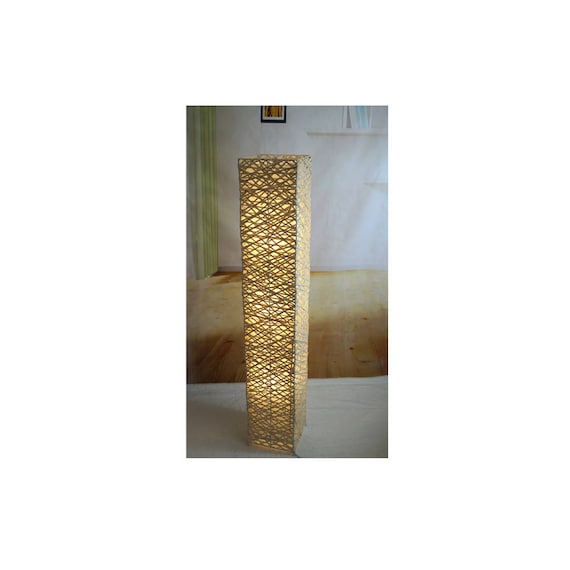 Handmade Bamboo Rectangle Floor Lamp Tku008l Modern Etsy