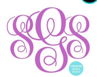 Interlocking Vine Font, Svg file for cricut, Cutting file svg, Vine monogram, Cricut monogram fonts, svg file for cricut INSTANT DOWNLOAD