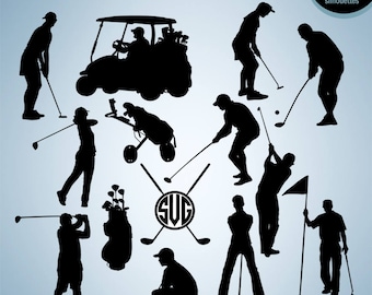 Golf silhouettes, Golf svg, Golf svg cutfile, Sport svg, Golfer silhouette, Golf player, Cutting files, Eps, Svg, Dxf, INSTANT DOWNLOAD