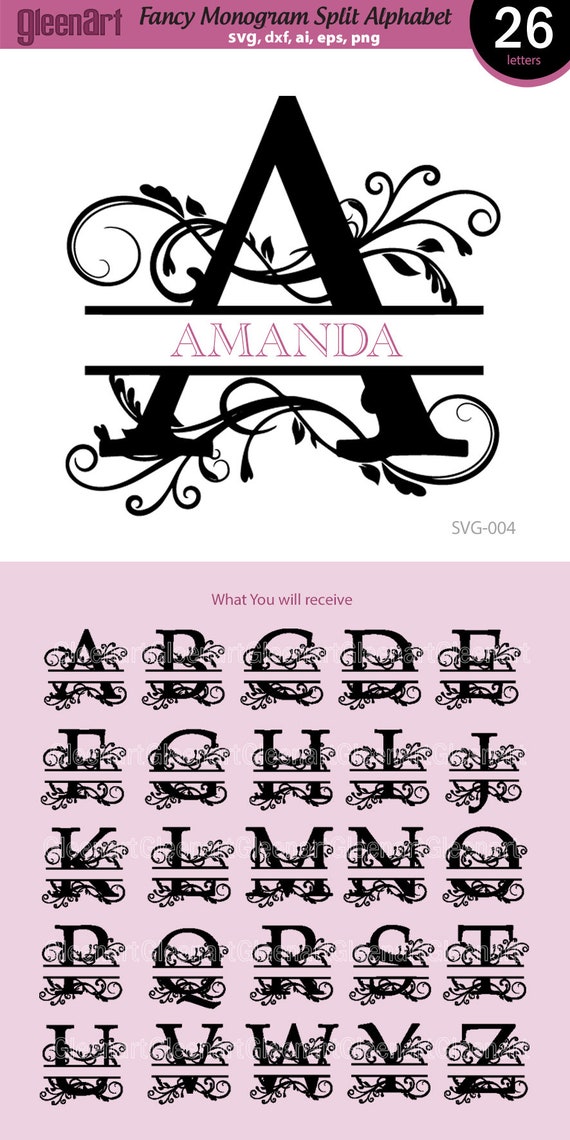 Download Split Monogram Svg Monogram Svg Split Letter Svg Split Etsy