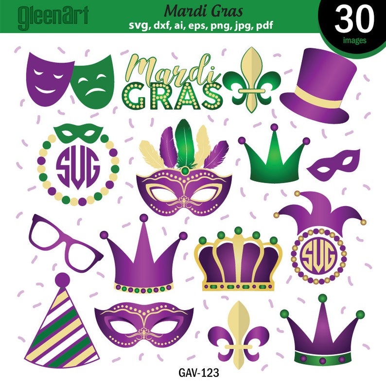 Download Sale Mardi Gras SVG bundle Mardi Gras Monogram SVG Fleur ...