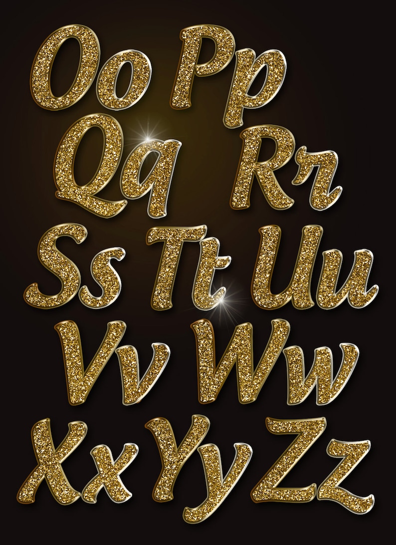 50 off sale gold glitter alphabetclipartdigital glitter etsy