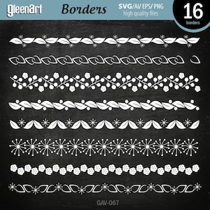 50% Off sale - Flowers border clipart, Floral clipart, Floral stripts, Borders clipart, Eps, Png, Svg INSTANT DOWNLOAD Commercial use