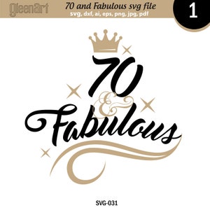 70 e favoloso file svg 60° compleanno dicendo tshirth design 70 e favoloso compleanno tshirt svg file di taglio eps svg png dxf Download immediato