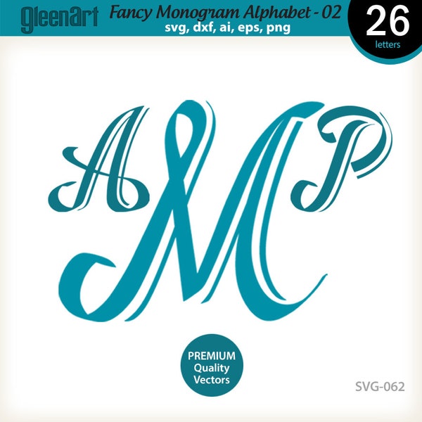 fancy letter writing paper Split fancy monogram alphabet, Monogram svg letters, Elegant circle svg letters, Single monogram letter, Svg cutting file Svg-062