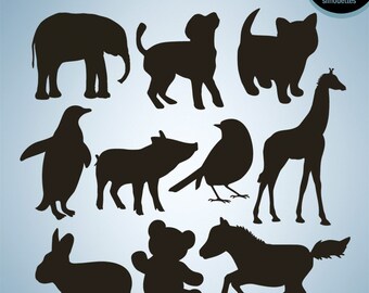 Baby animal silhouettes, mini animals svg files