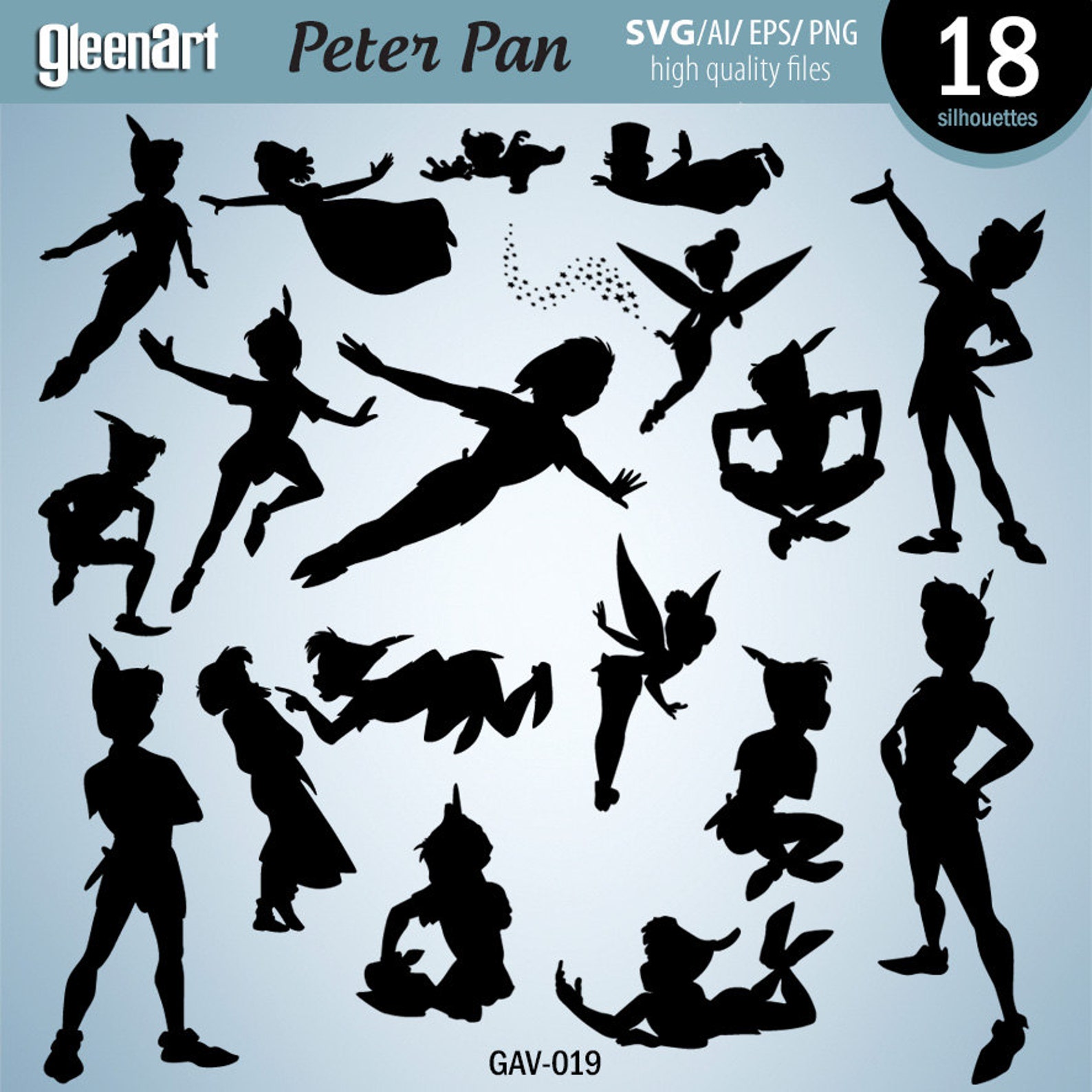 Peter Pan Silouettes Svg Files Peter Pan svg Disney | Etsy