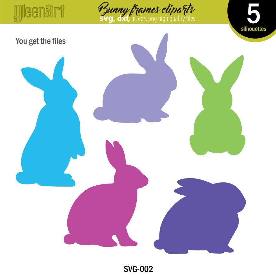 Easter Bunny Monogram Svg Files Bundle SVG Easter Cuttable | Etsy