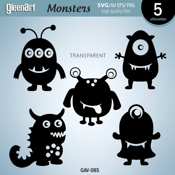 50% Off Sale - Monster clipart, Commersial use clipart, vector graphic, Clip art, Clipart, eps, png, svg INSTANT DOWNLOAD