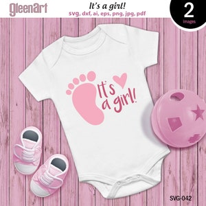 C'est une fille, anniversaire de fille, bébé fille svg, conception de fille svg mignonne, tshirt fille, notre bébé est né, Svg, image numérique coupée, fichier svg devis