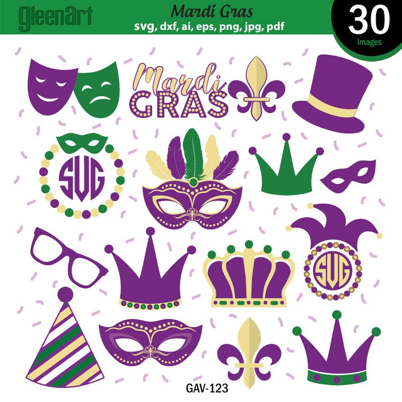 Download Sale Mardi Gras SVG bundle Mardi Gras Monogram SVG Fleur ...
