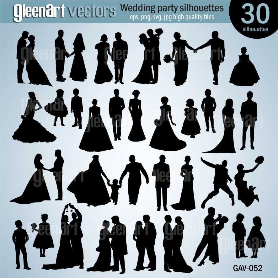Bridal Party Silhouette Clip Art Page 5 | Bridal Party Svg Photos