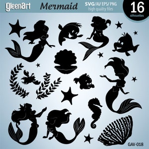 50% Rabatt - Meerjungfrau Silhouette Clipart, Meerjungfrau Silhouette Vektoren, Meerjungfrau Clipart, Meerjungfrau Vektoren INSTANT DOWNLOAD - Kommerzielle Nutzung