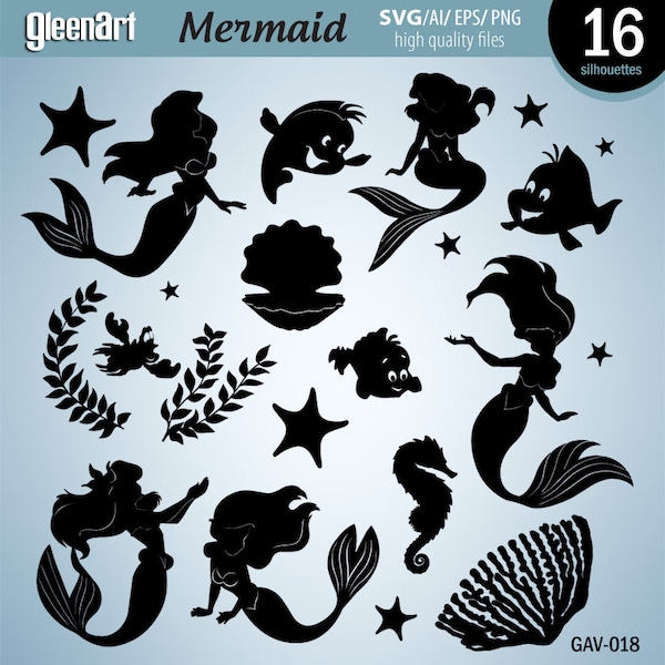 50% korting op de verkoop - zeemeermin silhouet clipart, zeemeermin silhouet vectoren, zeemeermin clipart, zeemeermin vectoren INSTANT DOWNLOAD - commercieel gebruik