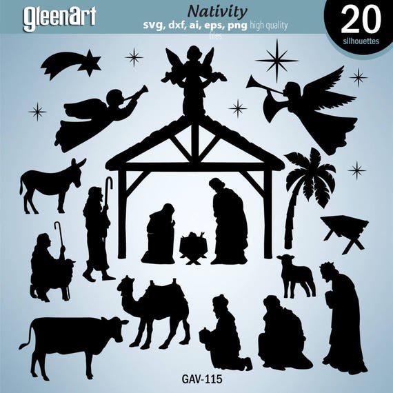 Download Nativity Svg File Christmas Svg Cut File Silhouette Svg Etsy