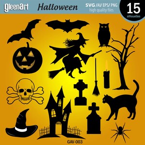 50% korting op de verkoop - 15 Happy Halloween-vectoren /Haunted Mansion/illustraties/clipart/directe digitale download/vectorafbeelding