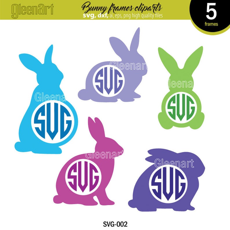 Easter Bunny Monogram Svg Files, Bundle SVG, Easter Cuttable Files ...