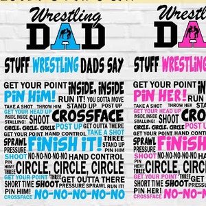 Sachen Wrestling Dads sagen, Wrestle Shirt Schnittdatei, Wrestling Clipart, SVG DXf PNG, 9 Farben enthalten