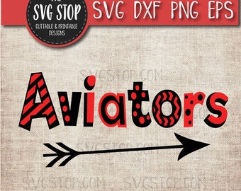 Aviator Fun Font - SVG, DXF, PNG, Eps - Clip Art Cut File - Silhouette, Cricut, Sublimation Printing - Instant Digital Download
