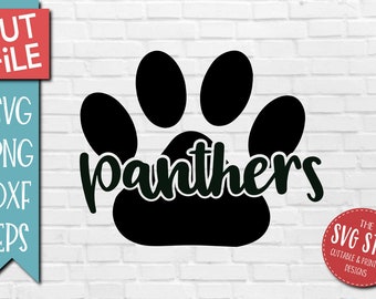 Panther Paw Cut Out - SVG, DXF, PNG, Jpg, Eps - Clip Art Cut File - Silhouette, Cricut, Sublimation Printing - Instant Digital Download