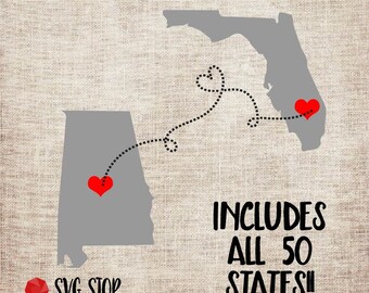 State to State SVG, DXF, PNG, Jpg, Eps Cuttable and Printable All 50 States included for Silhouette, Cricut, Sublimation Printing