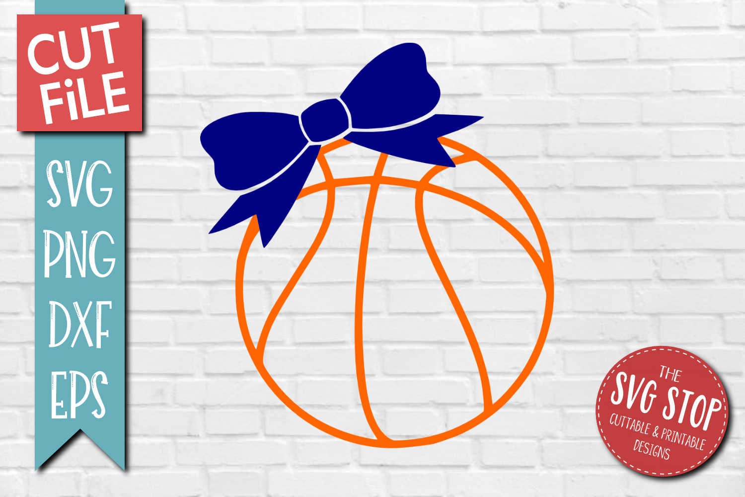 Download Monogram Basketball with bow SVG DXF PNG Eps Files Clipart | Etsy