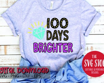 100 jours de l’école - lumineux - PNG SVG Dxf, Eps - Digital Download - Sublimation impression - coupe File - petites affaires commerciales Ok