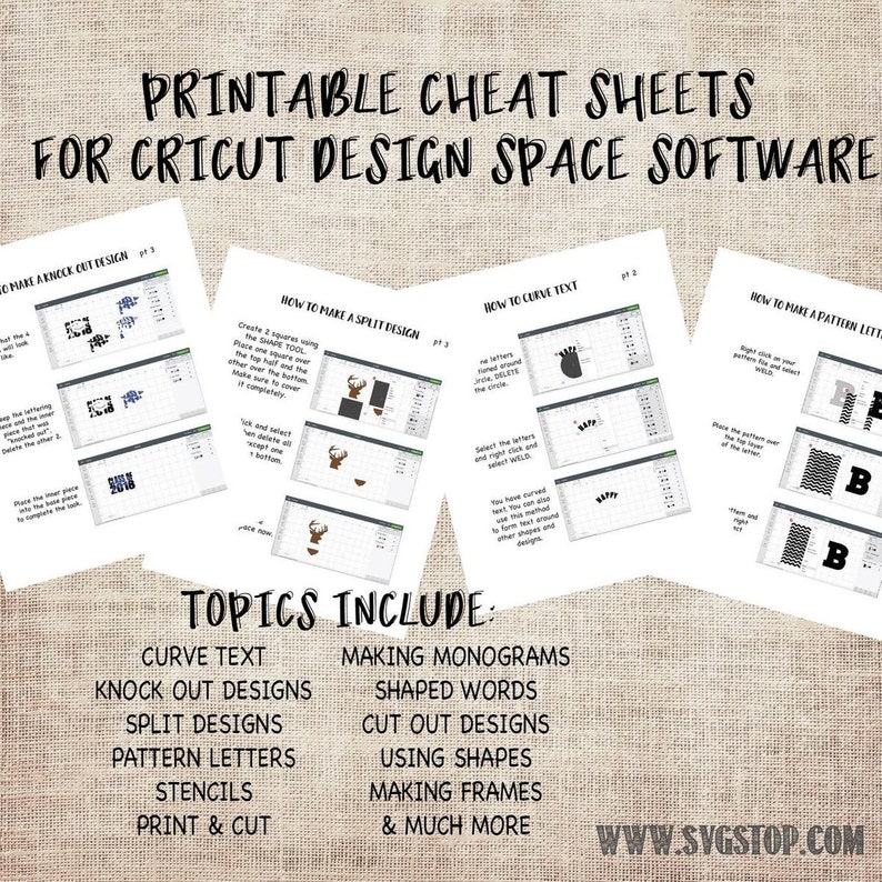 Beginner Free Printable Cricut Cheat Sheets