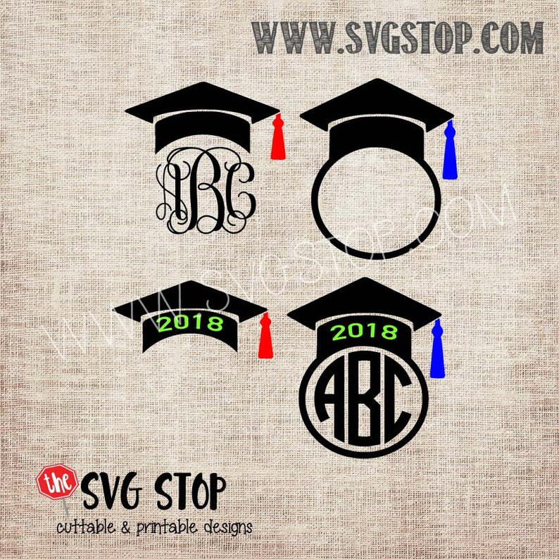 Class Of 2018 Monogram Frames Graduation Hat Svg Dxf Jpg Image 0