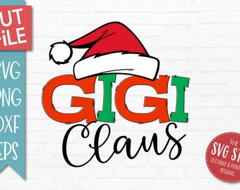 Gigi Claus SVG, DXF Png Eps Christmas Cut File