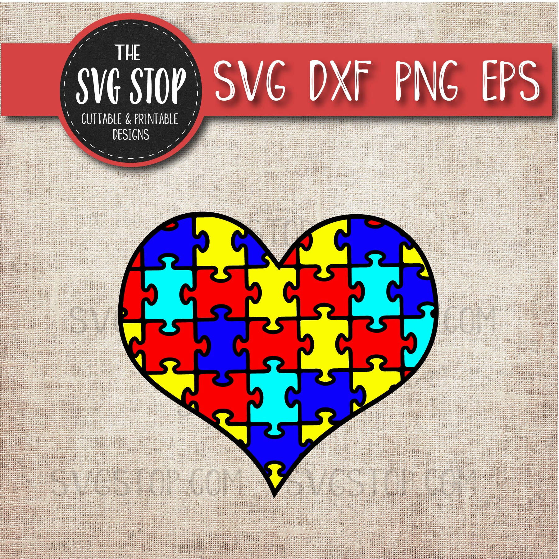 Puzzle Piece Heart Autism Awareness SVG Svg Dxf Png Eps | Etsy