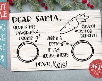 Santa Tablett Cookie Platte SVG, DXF Png Eps Weihnachten geschnitten DateiVorlage