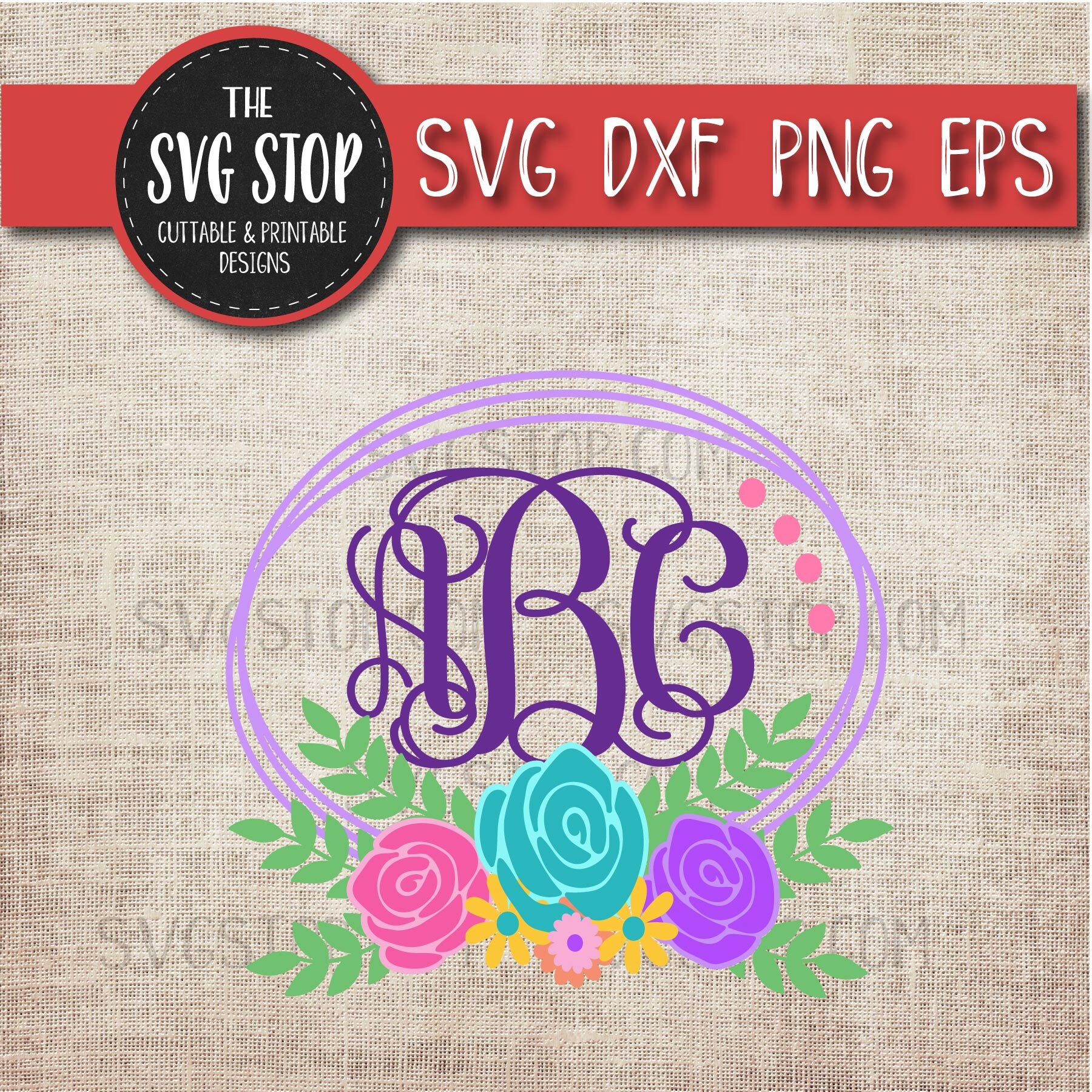 Download Easter SVG Clipart Flower Monogram Frame Layered Flowers ...