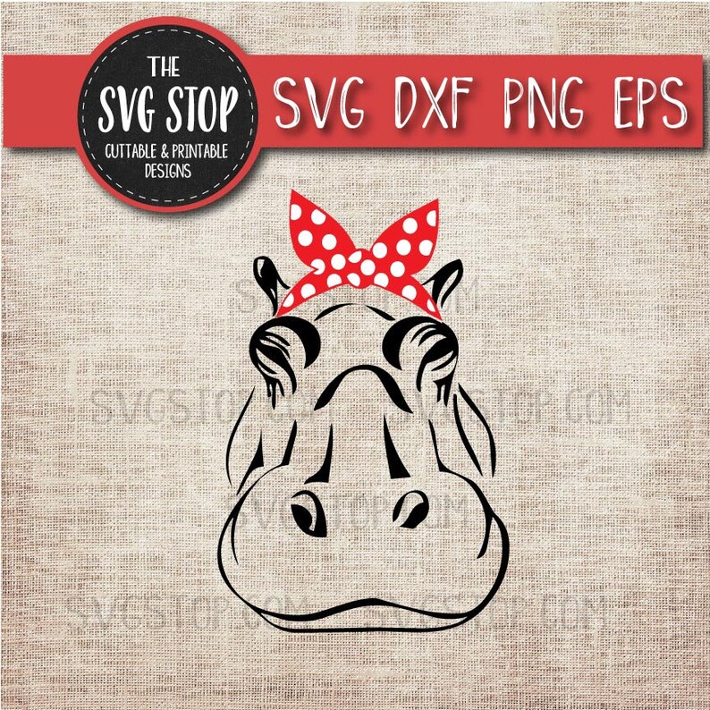 Download Animal Bandana Design Hippo Bandana Svg Dxf Png Eps | Etsy