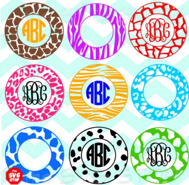 Download Animal prints monogram frames SVG for Cricut Silhouette | Etsy