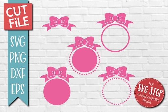 Download Clip Art Bow Monogram Svg Cut File Bow Svg Circle Monogram Frame For Vinyl Cutters Eps Files For Electronic Cutting Machines Pdf Art Collectibles