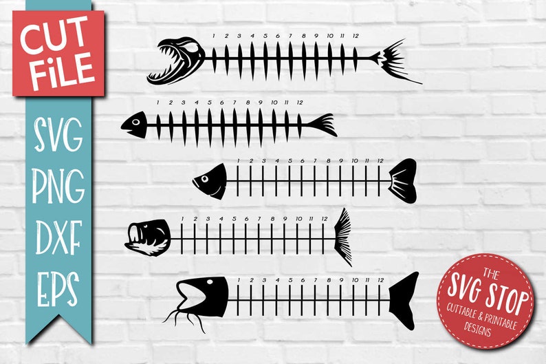 Download Fish Rulers Fathers Day Fishing Bundle Clip Art Cut | Etsy