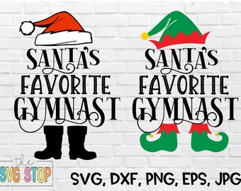 Santas Favorite Gymnast SVG, DXF Png Eps Christmas Cut File