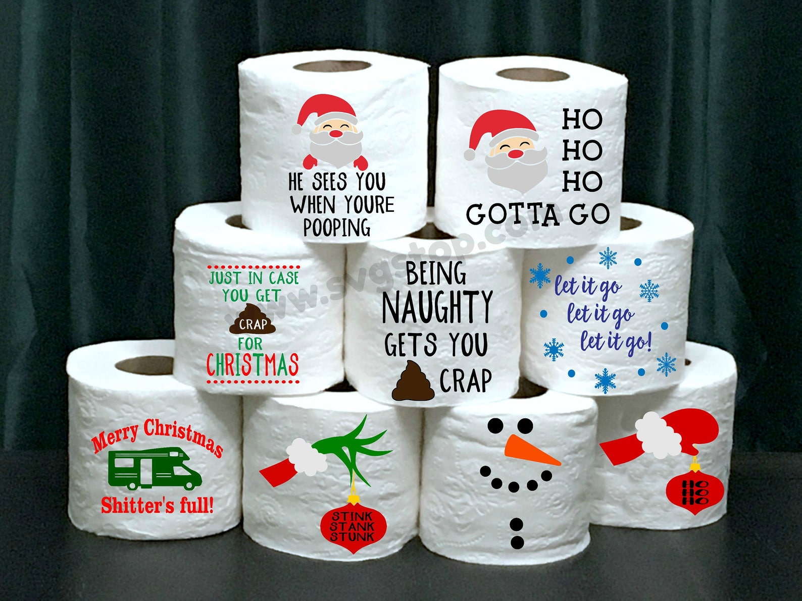 Christmas Toilet Paper Bundle SVG DXF PNG Jpg Eps  Etsy