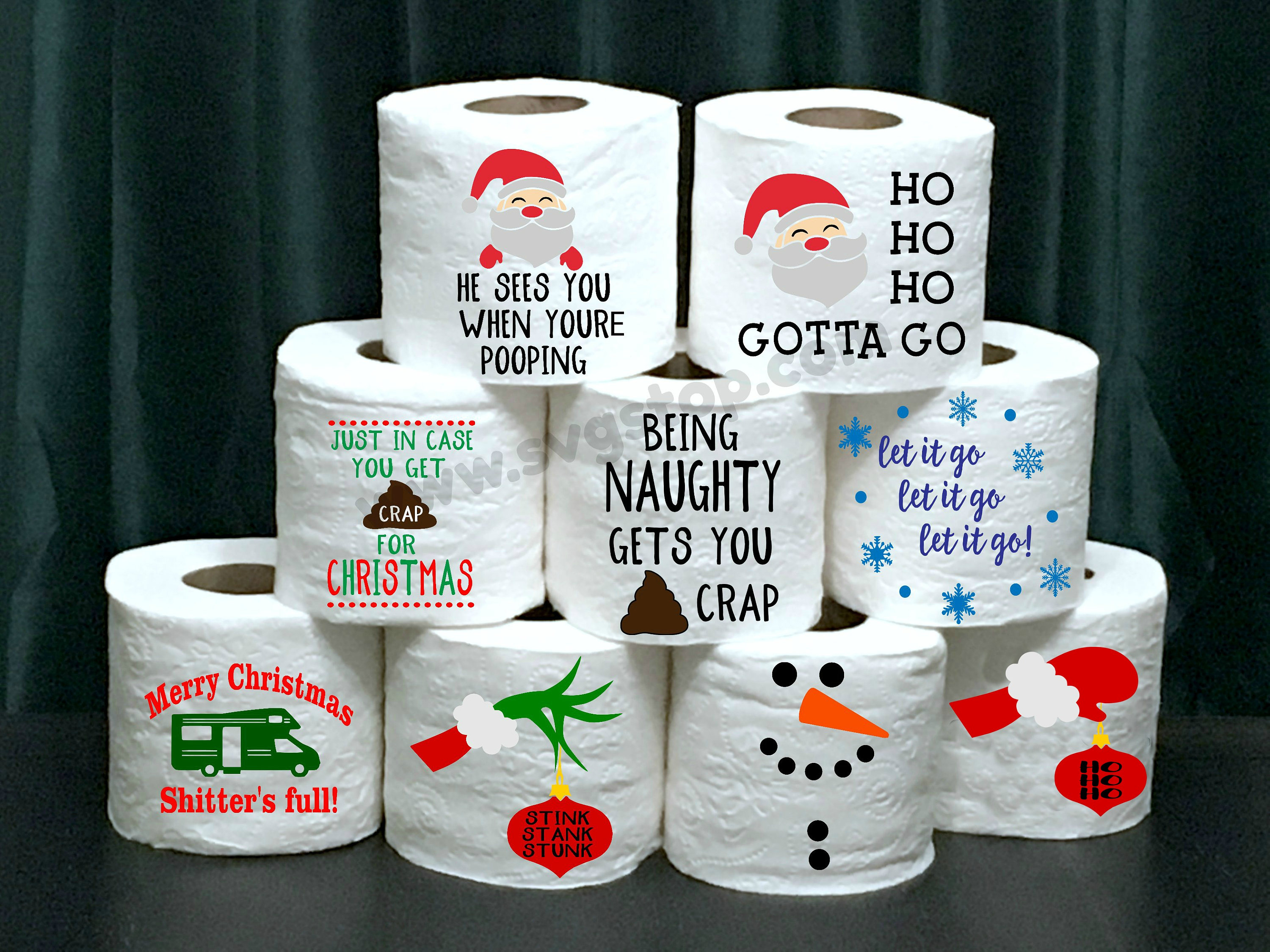 Christmas Toilet Paper Bundle SVG DXF PNG Jpg Eps Etsy Australia