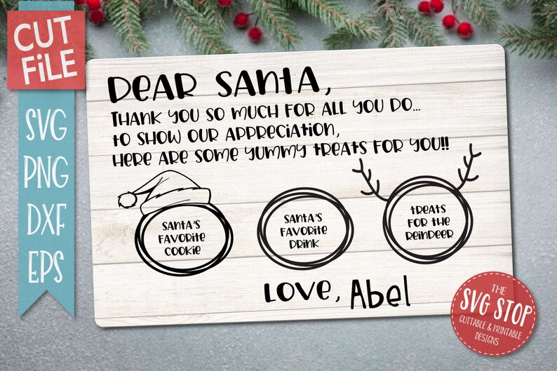 Santa Tray Bundle Cookie Plate SVG DXF Png Eps Christmas ...