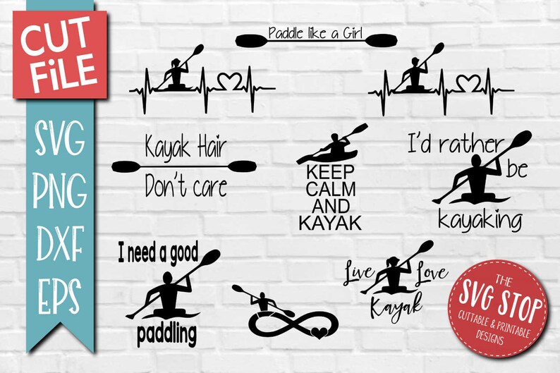 Download Kayak Bundle SVG and studio files for Cricut Silhouette | Etsy