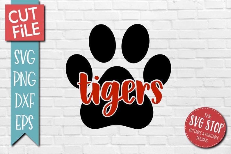 Download Tiger Paw Cut Out Design SVG DXF PNG Jpg Eps Clip Art | Etsy