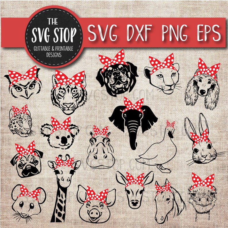 Download Animal Bandana Designs Bundle 54 Designs Svg Dxf Png Eps | Etsy