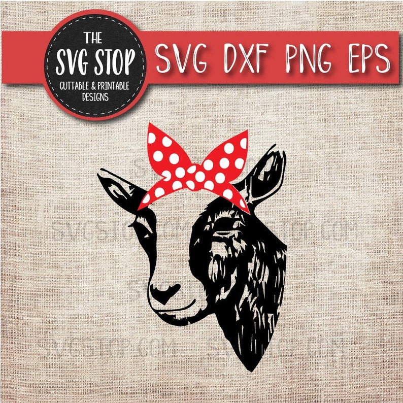 Download Animal Bandana Design Goat Bandana Svg Dxf Png Eps | Etsy