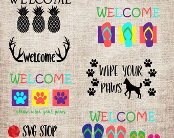 On Sale!! Welcome Mat Bundle in Svg, Dxf, Jpg, Png, Eps for Cricut, Silhouette, Vinyl & Sublimation Printing