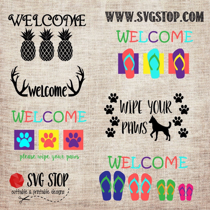 Download On Sale Welcome Mat Bundle in Svg Dxf Jpg Png Eps for | Etsy