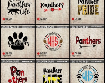 Panther Mascot Mini Bundle - SVG, DXF, PNG, Jpg, Eps - Clip Art Cut File - Silhouette Cricut Sublimation Printing - Instant Digital Download