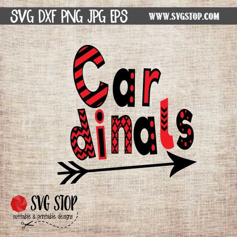 Cardinals Fun Font Design SVG DXF PNG Jpg Eps Cuttable and Etsy
