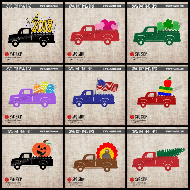 Download Vintage Trucks Designs Bundle SVG DXF PNG Eps Cuttable & | Etsy